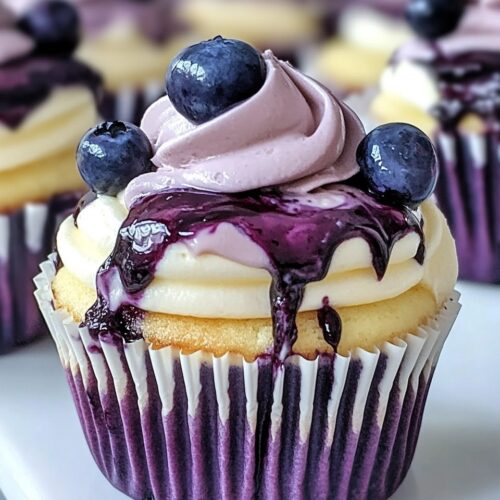 White Chocolate Blueberry Cheesecake Cupcakes