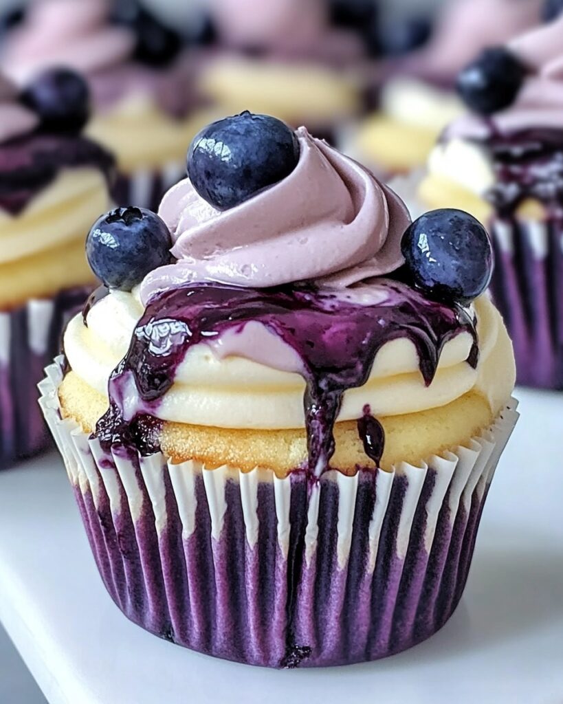 White Chocolate Blueberry Cheesecake Cupcakes
