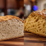 Dense sourdough bread versus light airy sourdough comparison
