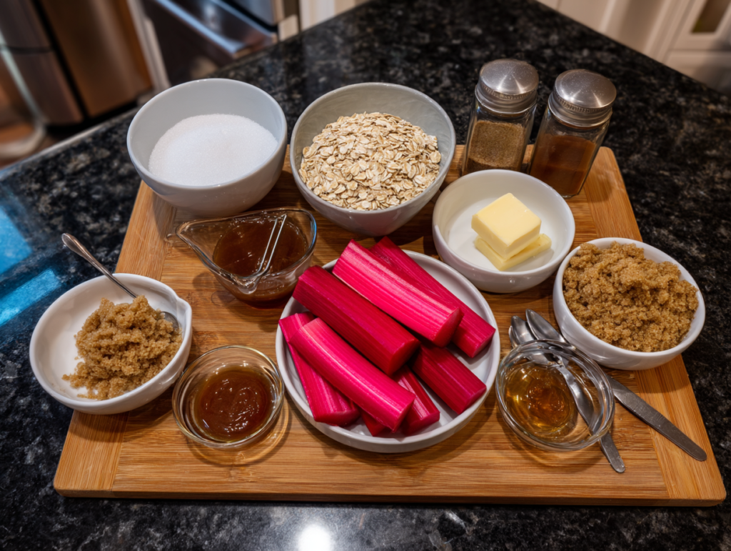 Rhubarb crisp recipe ingredients